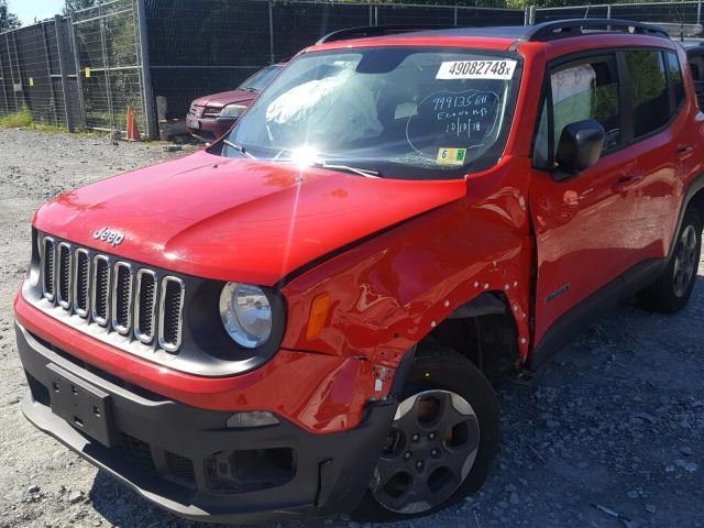 ZACCJBAB4HPE55803 - 2017 JEEP RENEGADE S RED photo 9