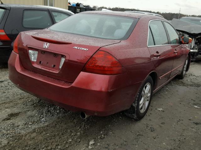 1HGCM56316A066688 - 2006 HONDA ACCORD SE RED photo 4