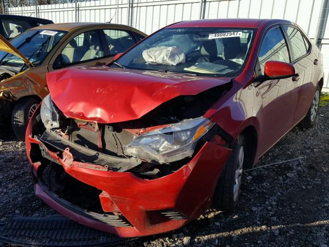 2T1BURHE7FC274148 - 2015 TOYOTA COROLLA L RED photo 2