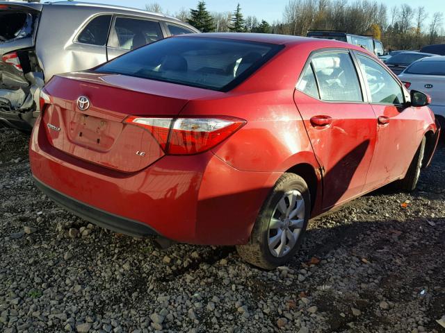 2T1BURHE7FC274148 - 2015 TOYOTA COROLLA L RED photo 4