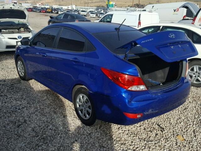 KMHCT4AE5DU521912 - 2013 HYUNDAI ACCENT GLS BLUE photo 3