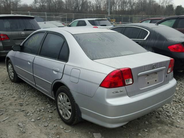 1HGES16535L013275 - 2005 HONDA CIVIC LX SILVER photo 3