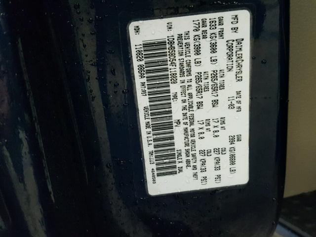 1D8HB58D54F118020 - 2004 DODGE DURANGO LI BLUE photo 10