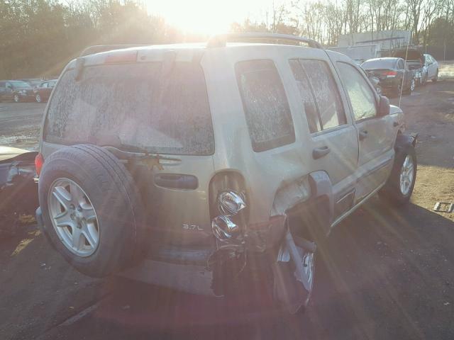 1J4GL48K24W303975 - 2004 JEEP LIBERTY SP TAN photo 4