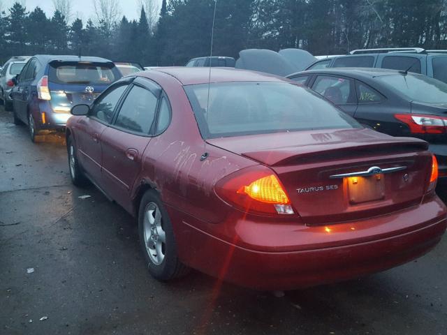 1FAFP552X1G248641 - 2001 FORD TAURUS SES RED photo 3