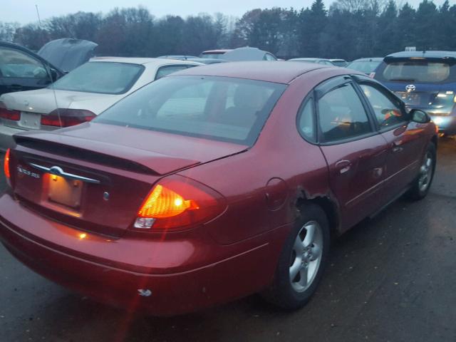 1FAFP552X1G248641 - 2001 FORD TAURUS SES RED photo 4