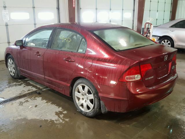 1HGFA16597L123418 - 2007 HONDA CIVIC LX RED photo 3