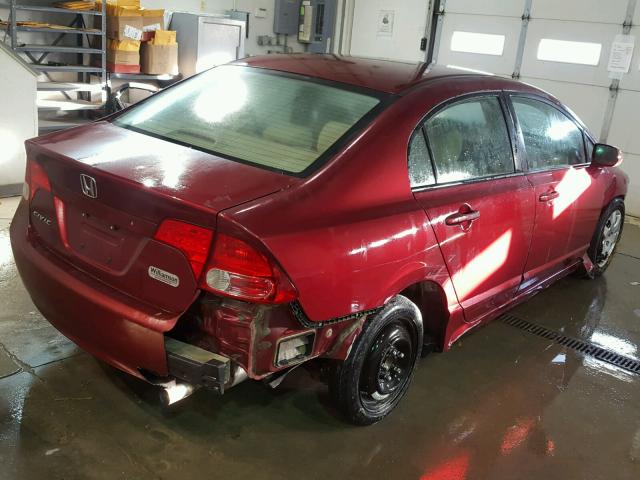 1HGFA16597L123418 - 2007 HONDA CIVIC LX RED photo 4