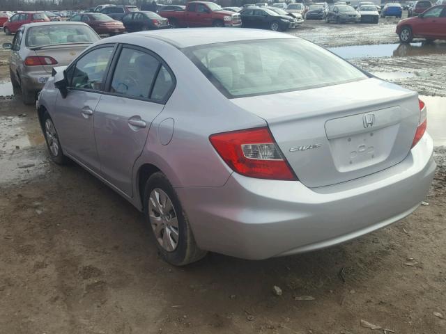 2HGFB2F54CH574671 - 2012 HONDA CIVIC LX GRAY photo 3