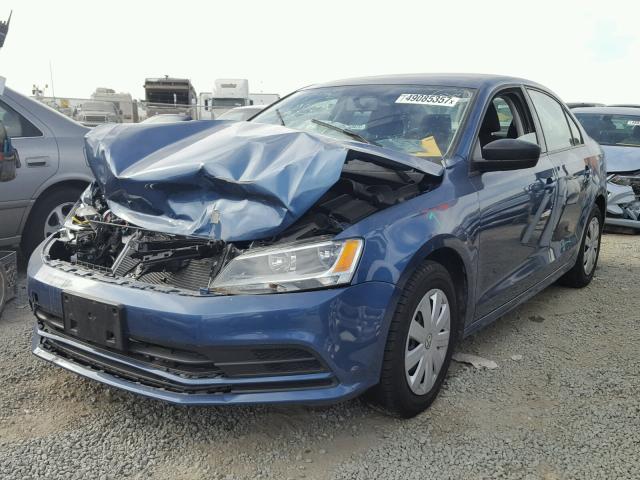 3VW267AJ1GM313179 - 2016 VOLKSWAGEN JETTA S BLUE photo 2