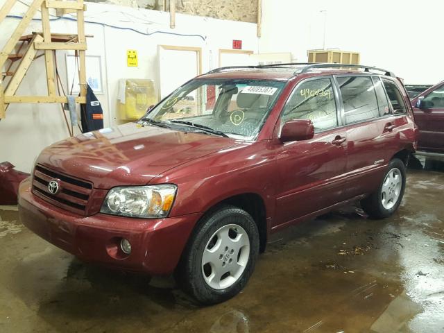 JTEEP21A970195834 - 2007 TOYOTA HIGHLANDER RED photo 2