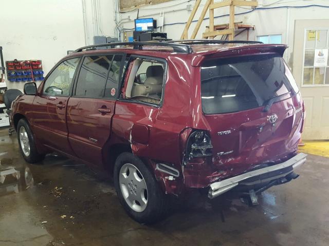 JTEEP21A970195834 - 2007 TOYOTA HIGHLANDER RED photo 3