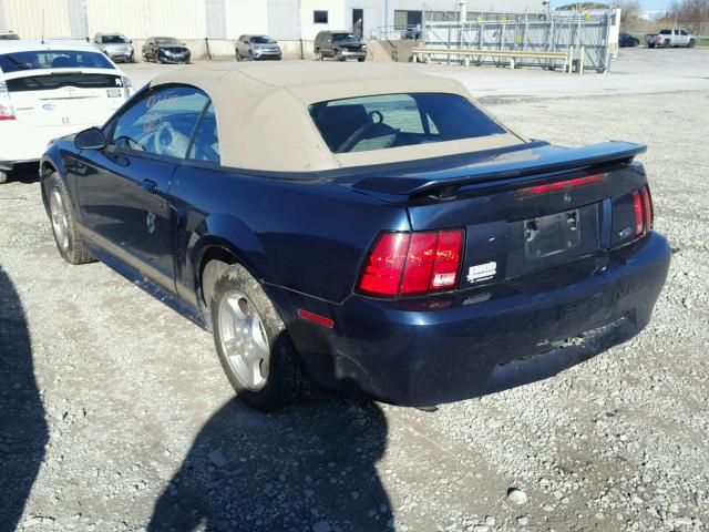 1FAFP44462F211722 - 2002 FORD MUSTANG BLUE photo 3