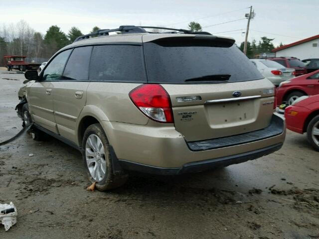 4S4BP66C697339788 - 2009 SUBARU OUTBACK 2. GOLD photo 3