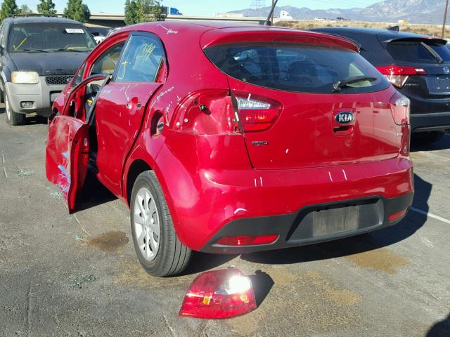 KNADM5A30F6442193 - 2015 KIA RIO LX RED photo 3