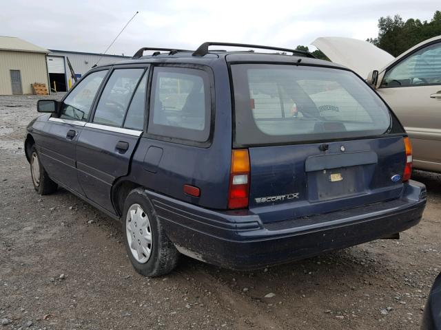 1FAPP15J4PW309386 - 1993 FORD ESCORT LX BLUE photo 3