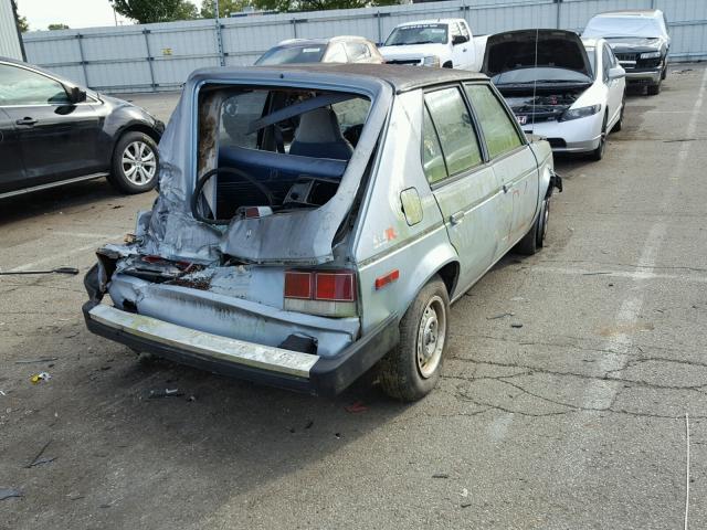 1B3BL18DXKC492066 - 1989 DODGE OMNI EXPO BLUE photo 4