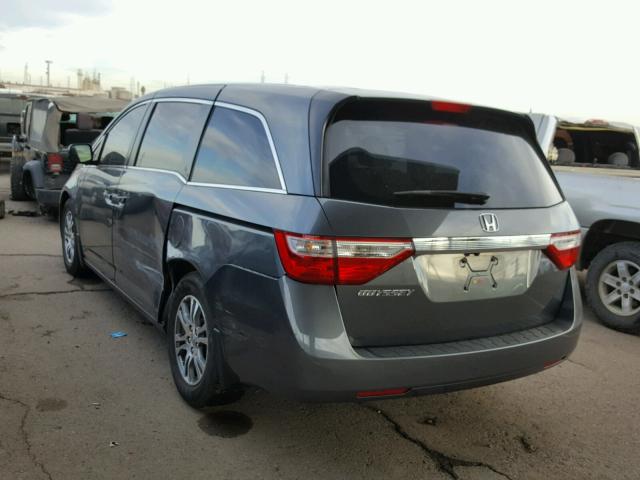 5FNRL5H41DB066356 - 2013 HONDA ODYSSEY EX GRAY photo 3