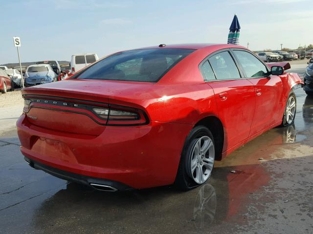 2C3CDXBG6FH790403 - 2015 DODGE CHARGER SE RED photo 4