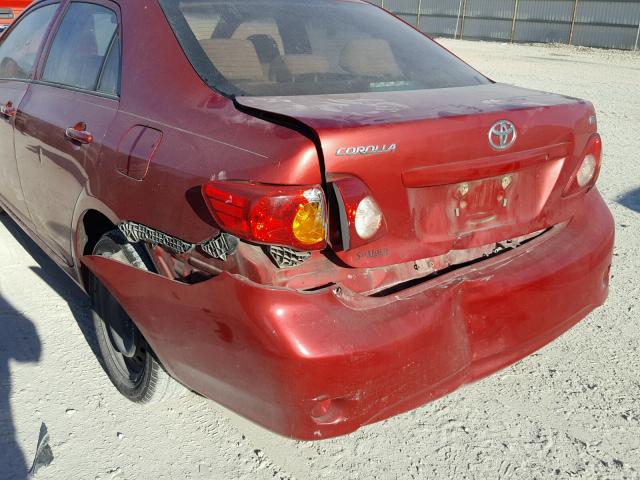 1NXBU4EE7AZ341202 - 2010 TOYOTA COROLLA BA RED photo 9