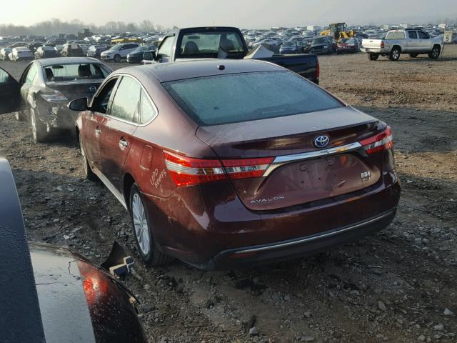 4T1BD1EB9DU008914 - 2013 TOYOTA AVALON HYB MAROON photo 3