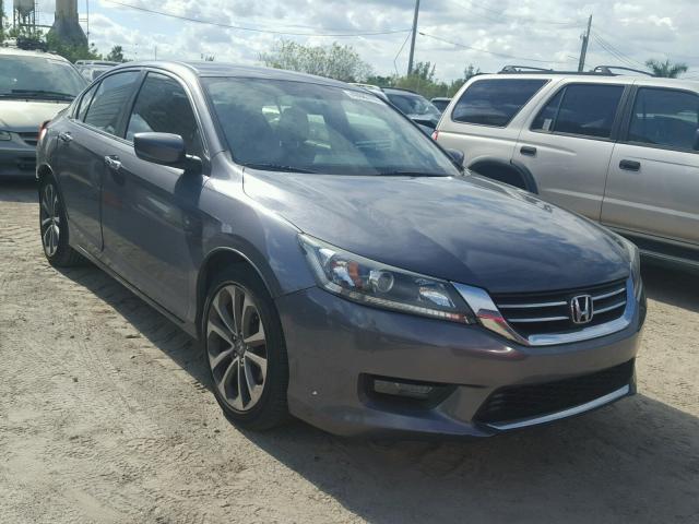 1HGCR2F52EA120449 - 2014 HONDA ACCORD SPO GRAY photo 1