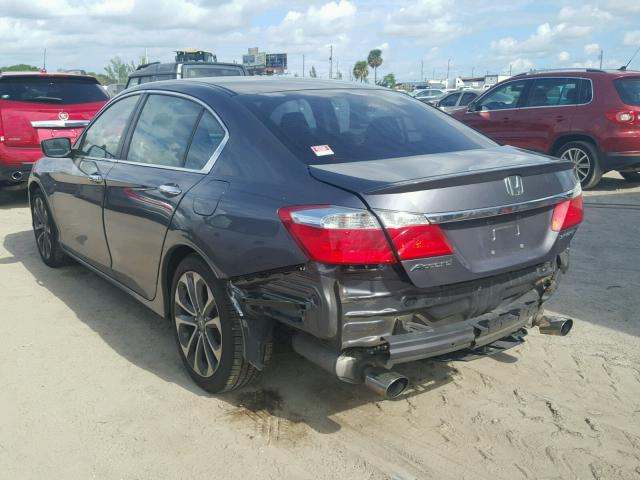 1HGCR2F52EA120449 - 2014 HONDA ACCORD SPO GRAY photo 3