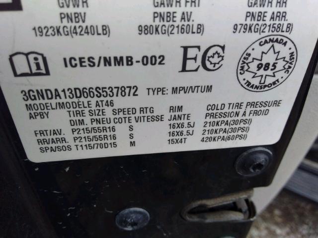 3GNDA13D66S537872 - 2006 CHEVROLET HHR LS Qara foto 9