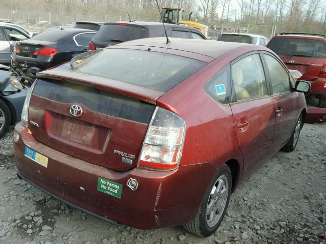 JTDKB22U250122641 - 2005 TOYOTA PRIUS RED photo 4