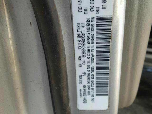 1J4GX48N84C406639 - 2004 JEEP GRAND CHER WHITE photo 10