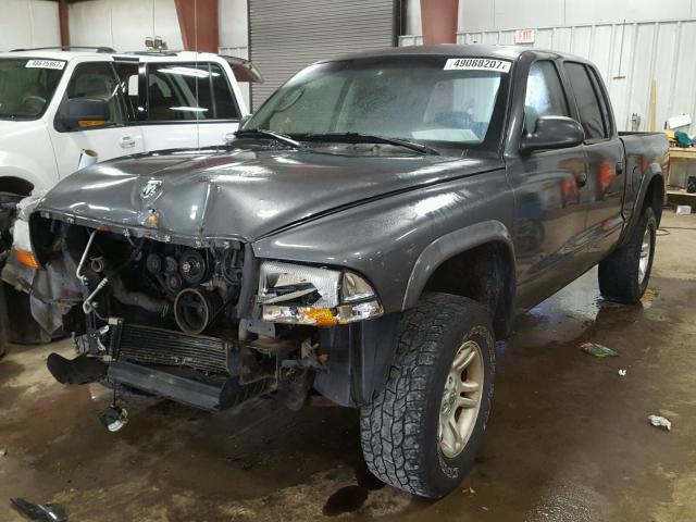 1D7HG48N14S719828 - 2004 DODGE DAKOTA QUA GRAY photo 2