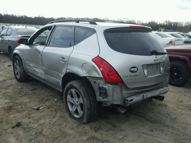 JN8AZ08W24W313173 - 2004 NISSAN MURANO SL SILVER photo 3