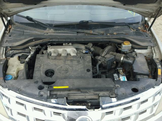 JN8AZ08W24W313173 - 2004 NISSAN MURANO SL SILVER photo 7