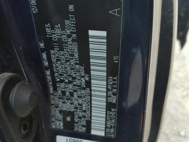 5TDZK23C57S001364 - 2007 TOYOTA SIENNA CE BLUE photo 10