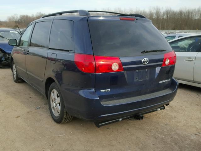 5TDZK23C57S001364 - 2007 TOYOTA SIENNA CE BLUE photo 3