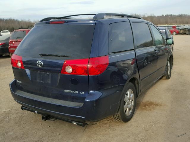 5TDZK23C57S001364 - 2007 TOYOTA SIENNA CE BLUE photo 4