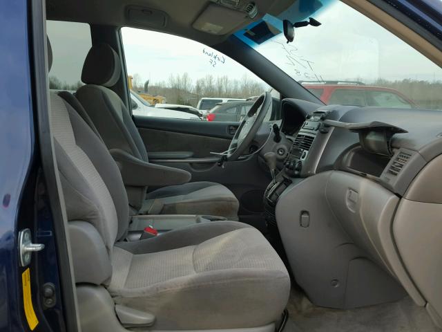 5TDZK23C57S001364 - 2007 TOYOTA SIENNA CE BLUE photo 5