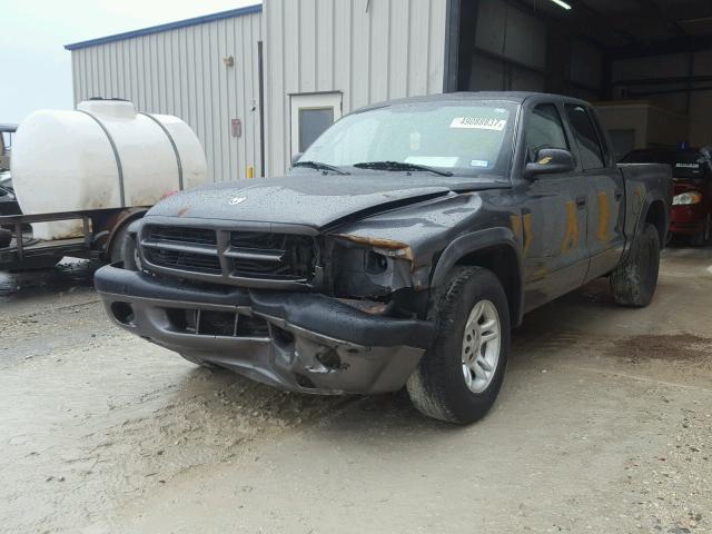 1D7HL38K14S659321 - 2004 DODGE DAKOTA QUA GRAY photo 2