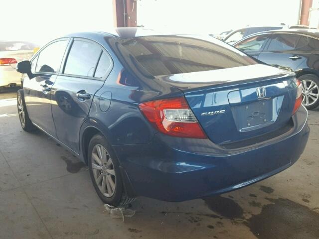 19XFB2F83CE055793 - 2012 HONDA CIVIC EX BLUE photo 3