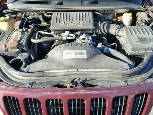 1J4GW68N0XC532321 - 1999 JEEP GRAND CHER MAROON photo 7