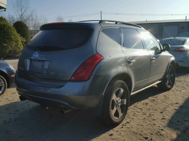 JN8AZ08W95W442626 - 2005 NISSAN MURANO SL GRAY photo 4