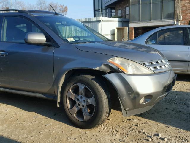 JN8AZ08W95W442626 - 2005 NISSAN MURANO SL GRAY photo 9