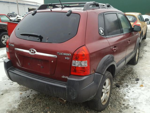 KM8JN72D36U360648 - 2006 HYUNDAI TUCSON GLS RED photo 4