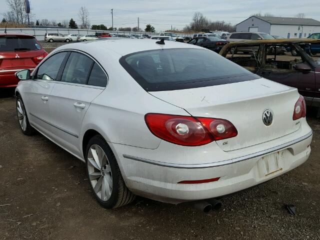 WVWHN7AN7CE534207 - 2012 VOLKSWAGEN CC LUXURY WHITE photo 3