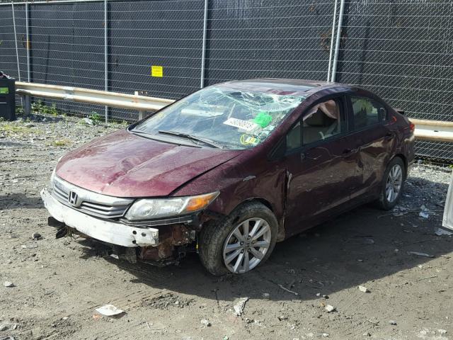 2HGFB2F95CH536742 - 2012 HONDA CIVIC EXL 勃艮第红 照片 2
