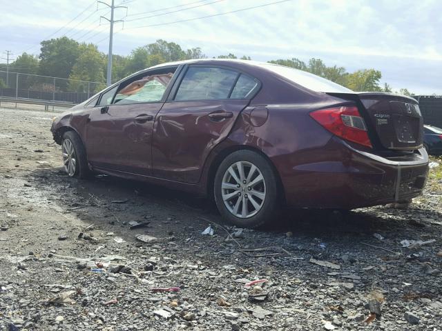 2HGFB2F95CH536742 - 2012 HONDA CIVIC EXL 勃艮第红 照片 3