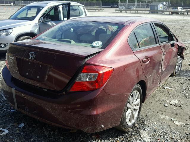 2HGFB2F95CH536742 - 2012 HONDA CIVIC EXL 勃艮第红 照片 4