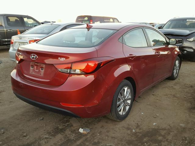 5NPDH4AE6EH537493 - 2014 HYUNDAI ELANTRA SE RED photo 4