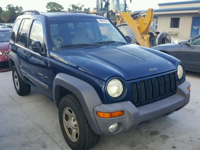 1J4GL48K42W115987 - 2002 JEEP LIBERTY SP BLUE photo 1