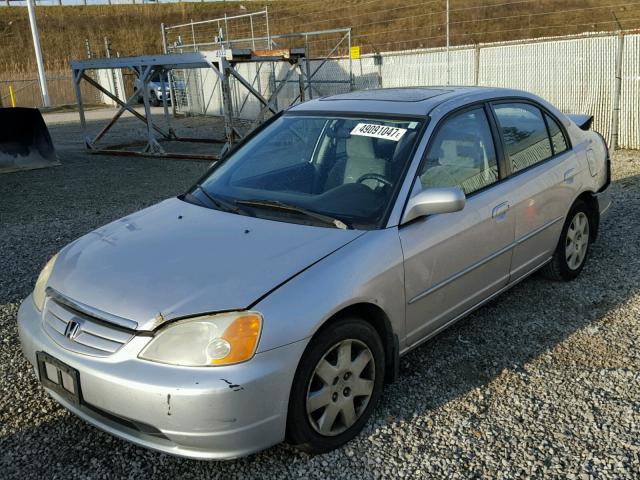 1HGES26741L054757 - 2001 HONDA CIVIC EX SILVER photo 2